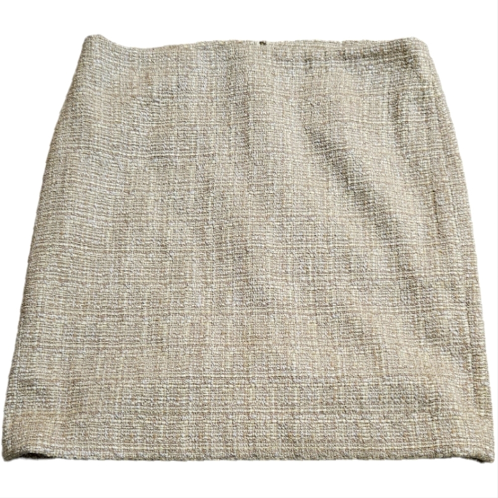 TALBOTS Petites Neutral Cream Tweed Pencil Skirt - Size 14P